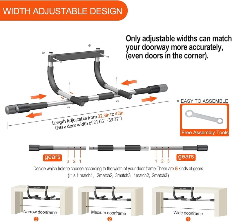 Adjustable Doorway Pull-Up Bar for Indoor Workouts