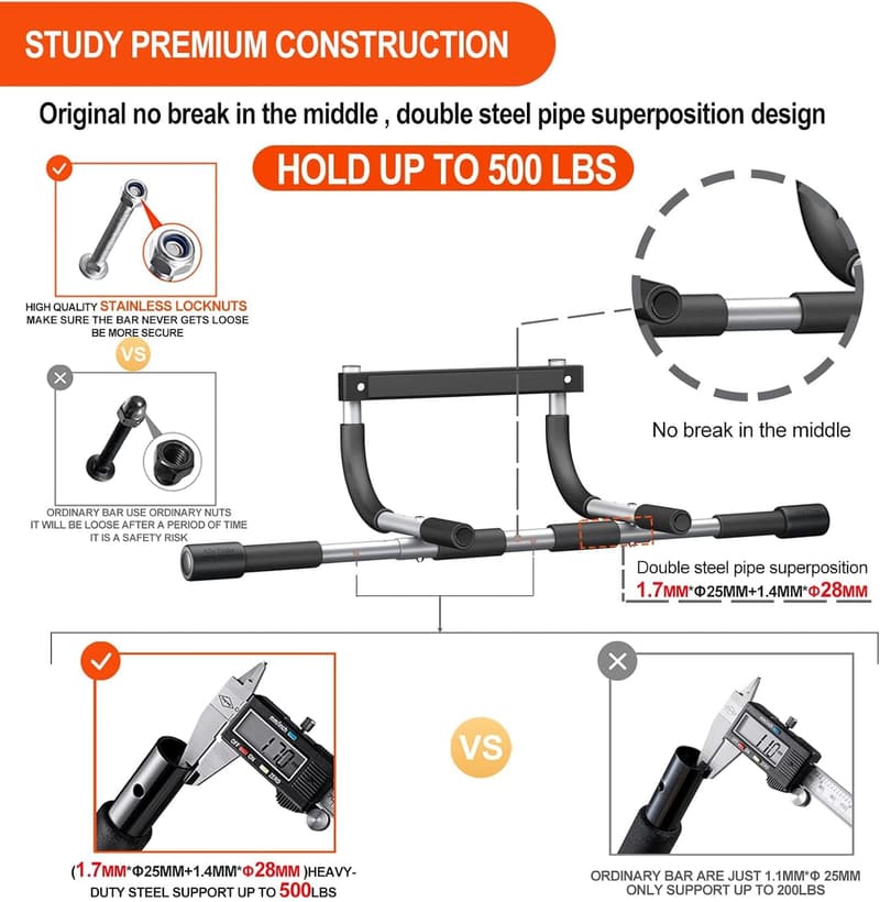 Adjustable Doorway Pull-Up Bar for Indoor Workouts