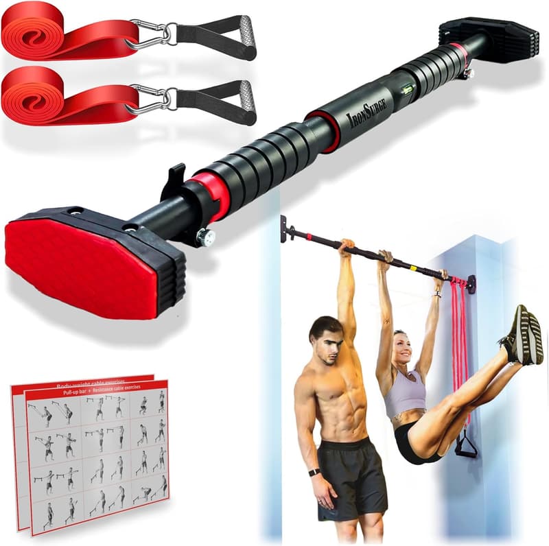 Adjustable Pull-Up Bar Set with Resistance Bands - Max 680lbs