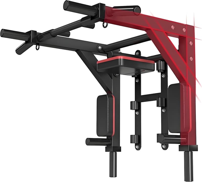 Indoor Home Gym Pull-Up Bar and Dip Station - 800LBS Capacity