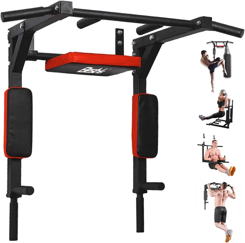 Heavy Duty Wall Mounted Pull Up Bar & Dip Station