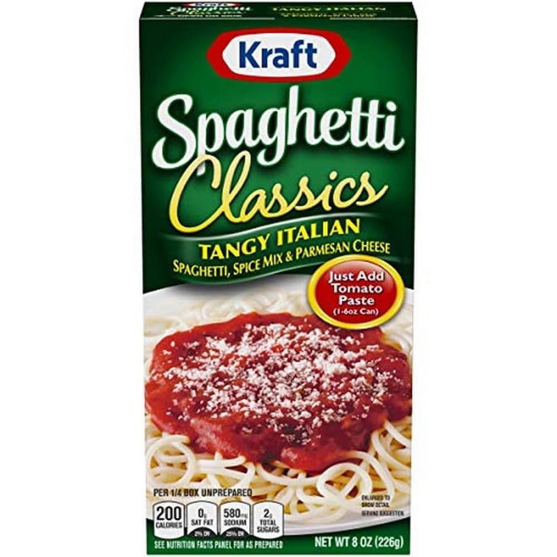 Tangy Italian Spaghetti Meal with Parmesan Cheese - 8 oz (Pack of 6)