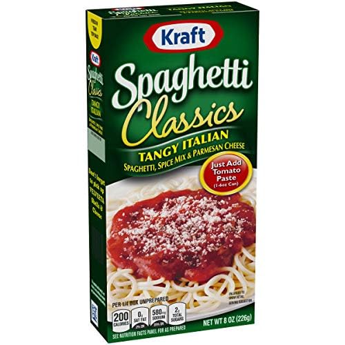 Tangy Italian Spaghetti Meal with Parmesan Cheese - 8 oz (Pack of 6)