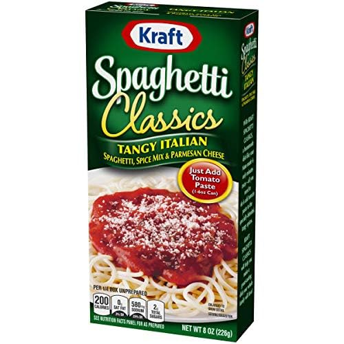 Tangy Italian Spaghetti Meal with Parmesan Cheese - 8 oz (Pack of 6)