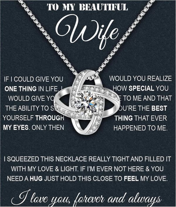 Wife Necklace from Husband - Soulmate Jewelry with LED Box