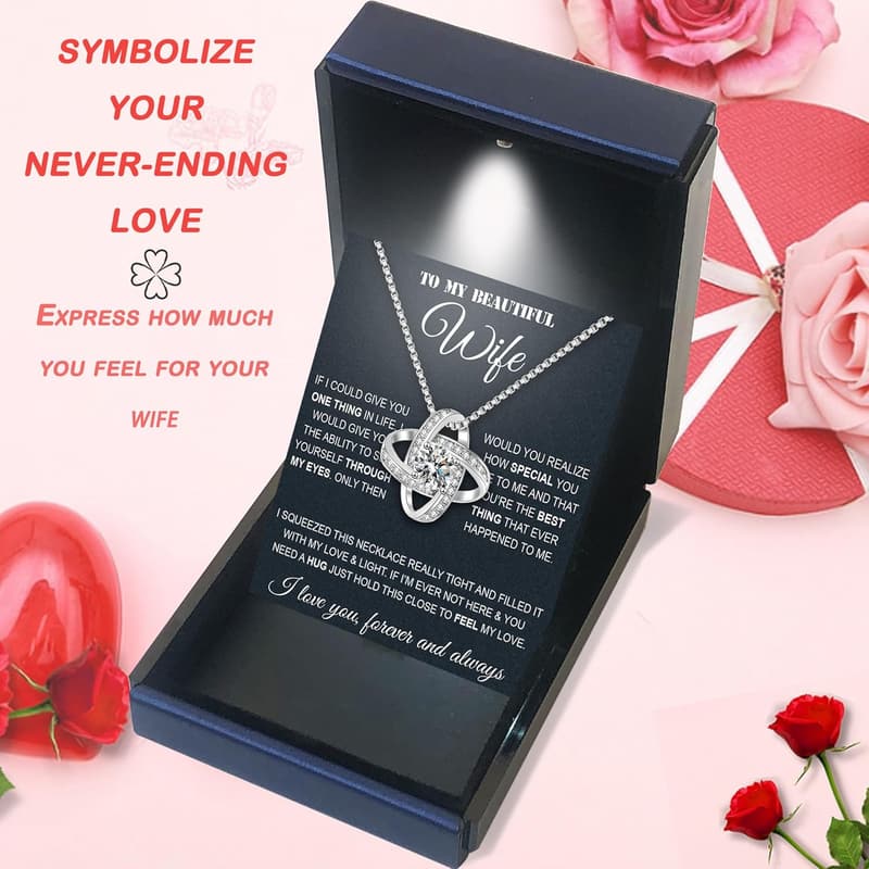 Wife Necklace from Husband - Soulmate Jewelry with LED Box