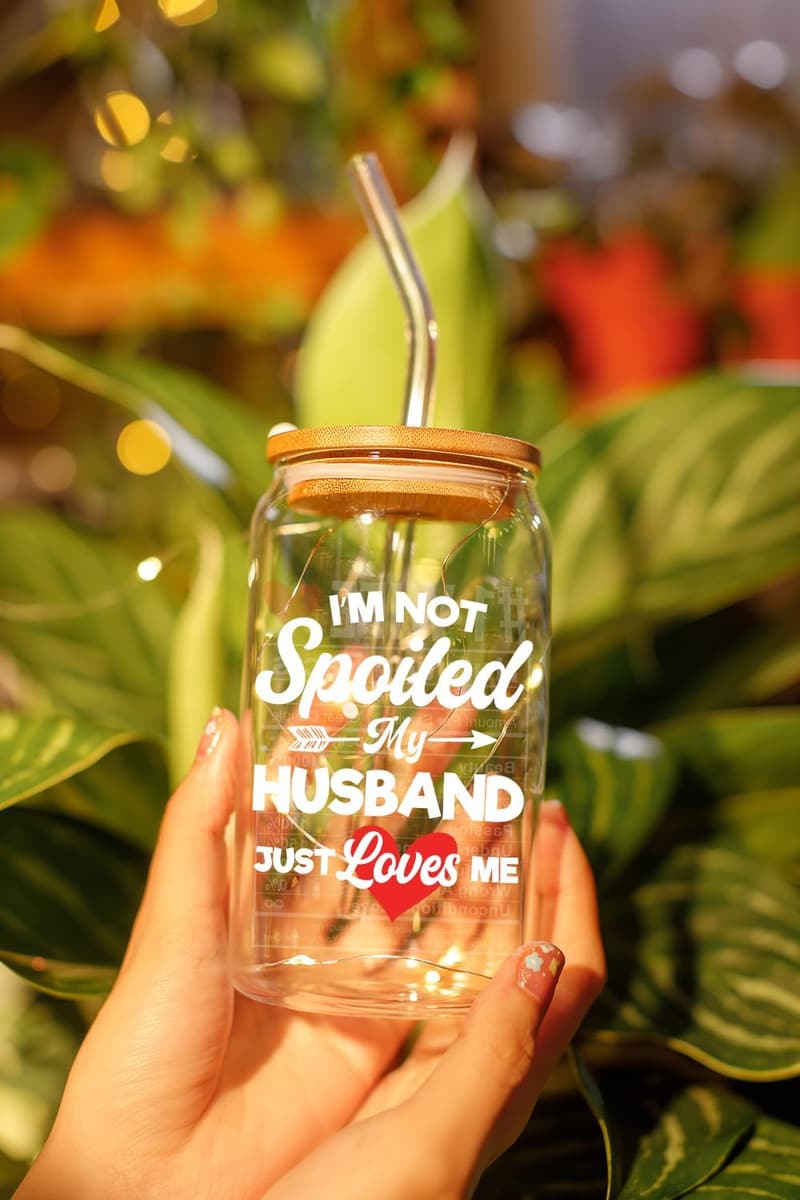 Mother's Day 16 Oz Coffee Glass Gift for Wife