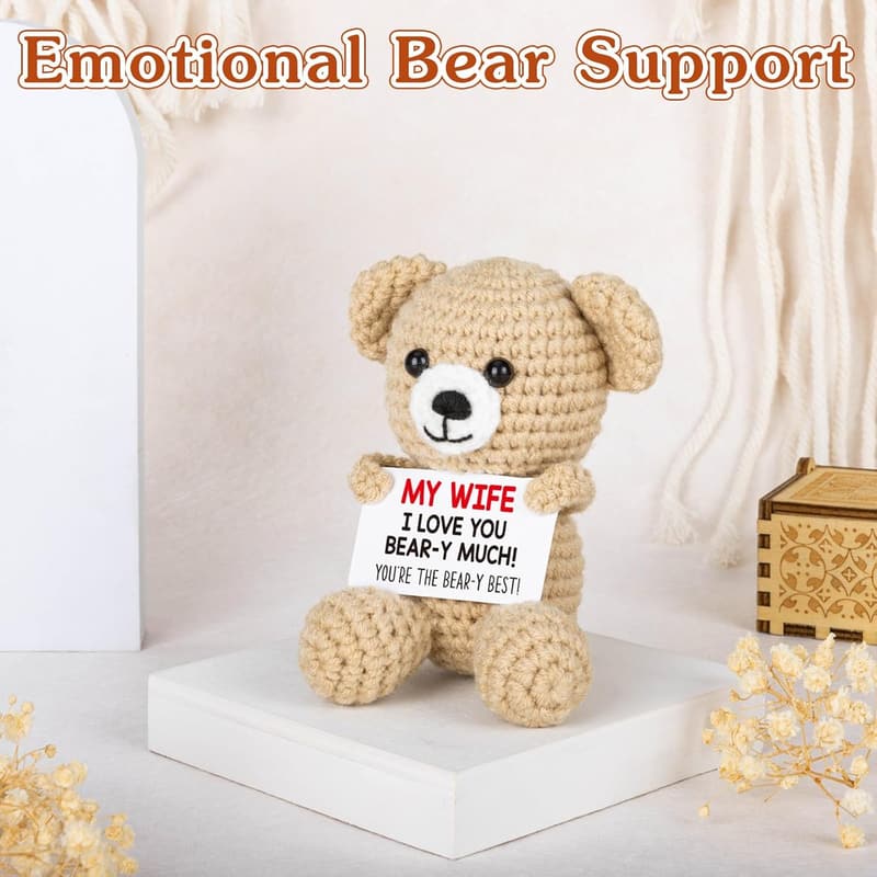 Handmade Crochet Bear Gift for Wife on Mother's Day