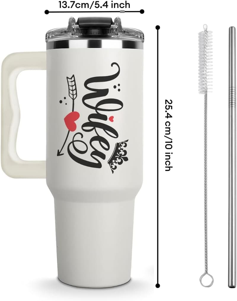 Wife's Birthday & Anniversary 40Oz Tumbler with Straw