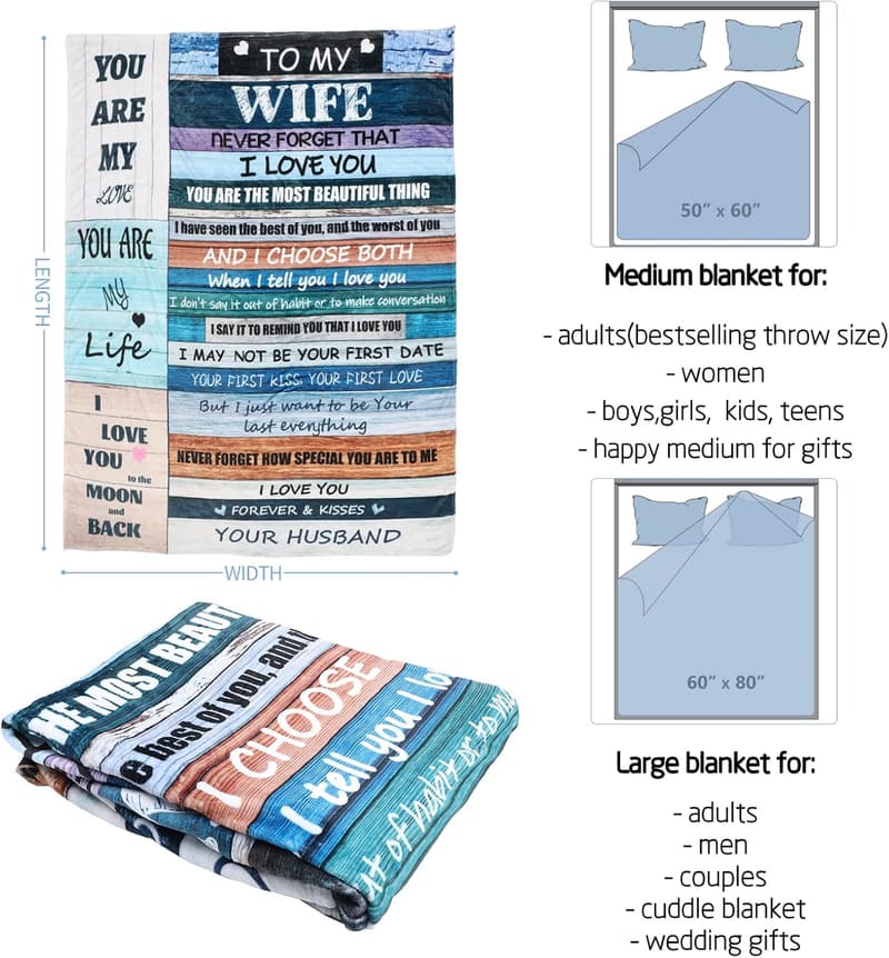 Mother's Day Blanket Gift for Wife, 