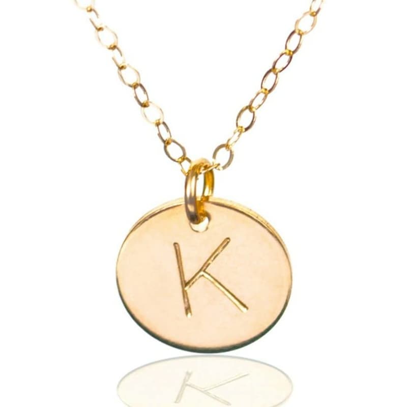 Personalized 14k Gold/Sterling Silver Initial Necklace for Mom