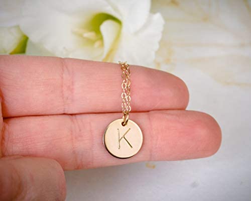 Personalized 14k Gold/Sterling Silver Initial Necklace for Mom