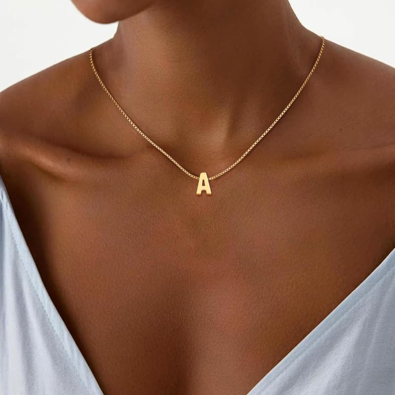 Dainty 18K Gold Plated Initial Necklace for Girls' Birthdays