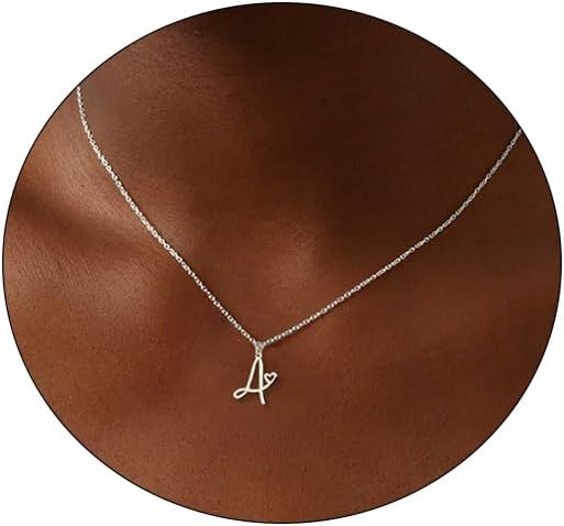 Dainty 14K Gold/Silver Initial Necklace for Women