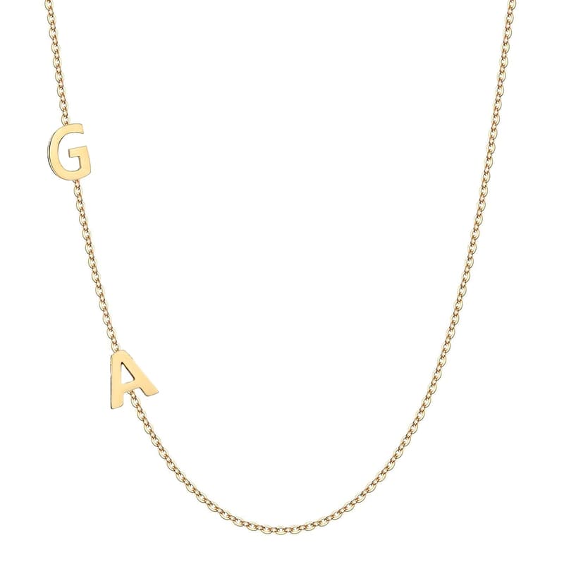 Personalized 14k Gold Initial Necklace with Diamond