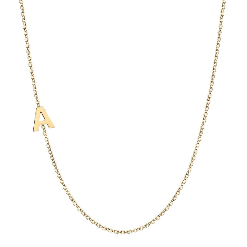 Personalized 14k Gold Initial Necklace with Diamond