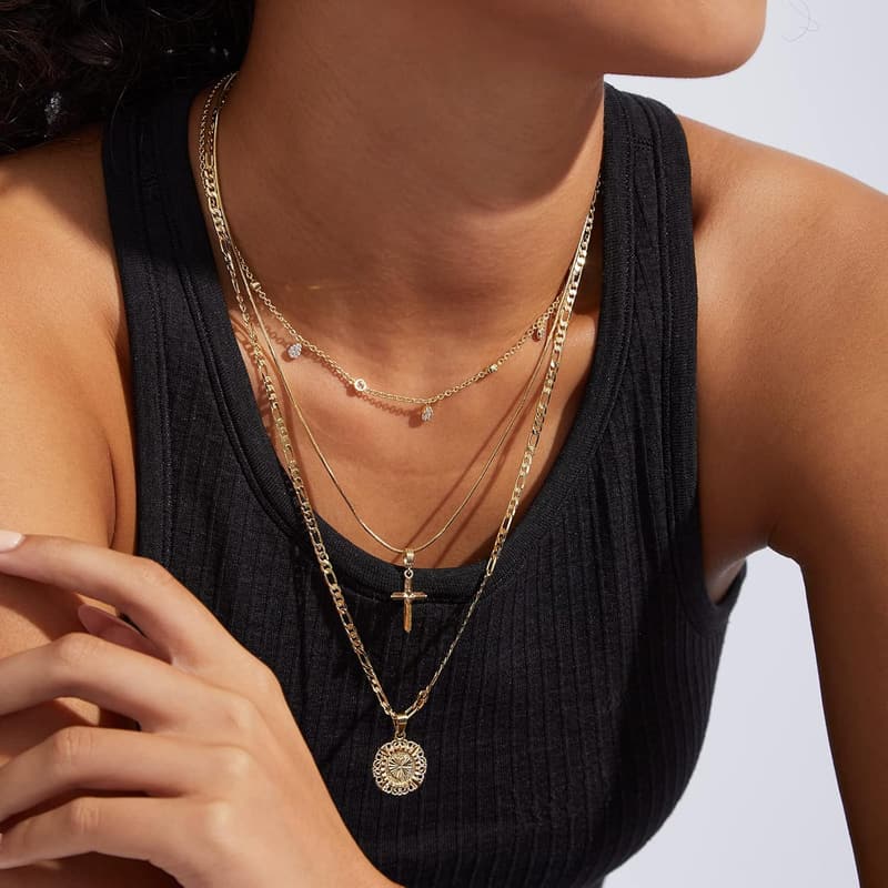 14K Gold Plated Initial Necklace for Women - Monogram Pendant