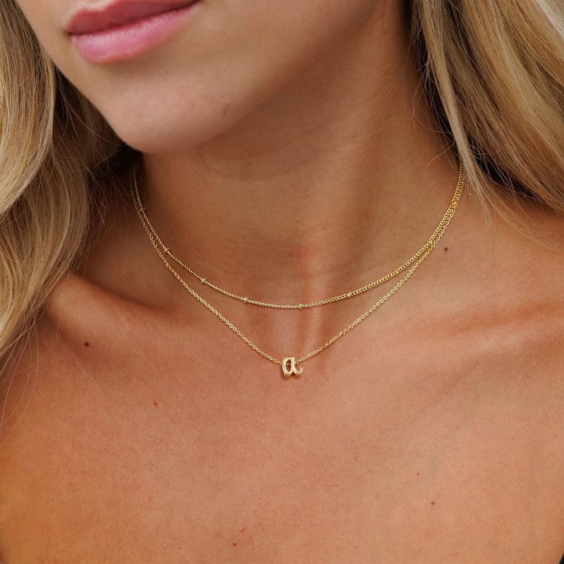 Personalized Gold Initial Necklace for Women - Dainty Layered Design