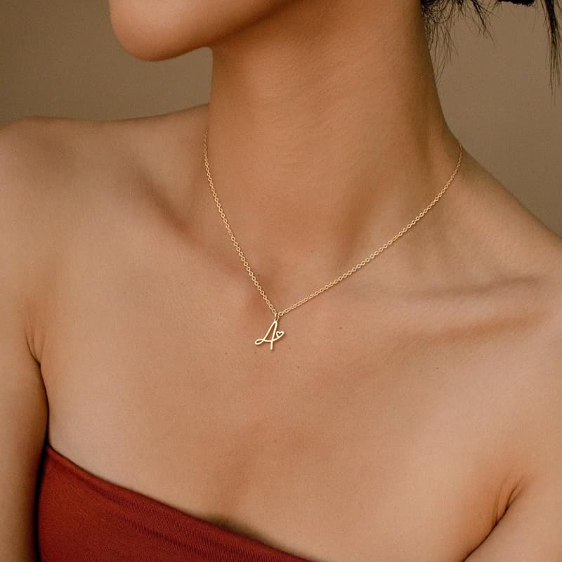 Personalized 14k Gold Filled Initial Necklace for Women