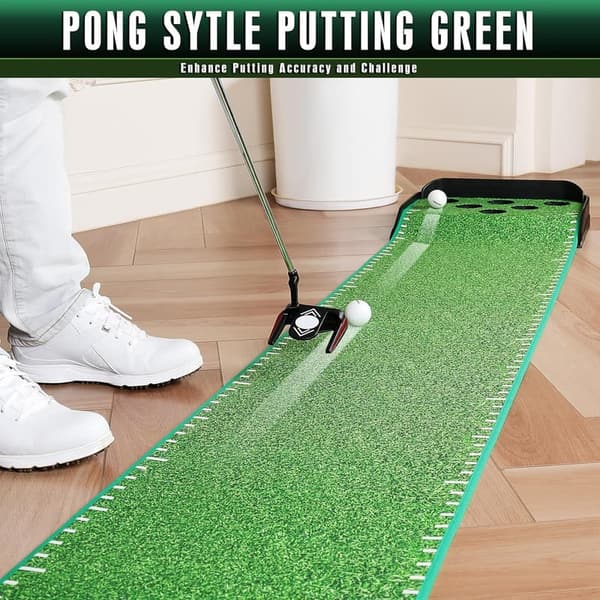 Indoor Golf Putting Mat with Advanced Guides - Enhance Accuracy