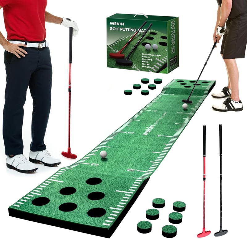 Golf Pong Game Set - Indoor & Outdoor Putting Green with 2 Putters