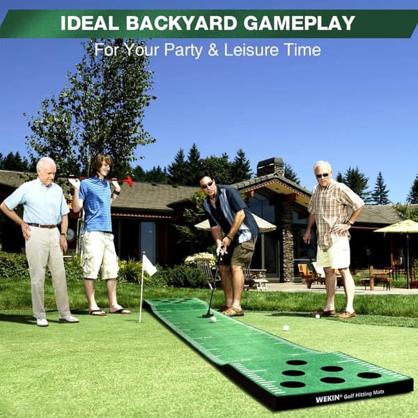 Golf Pong Game Set - Indoor & Outdoor Putting Green with 2 Putters