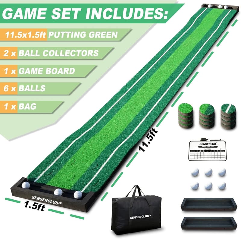 Indoor Golf Putting Green Set with Ball Collect System for Men