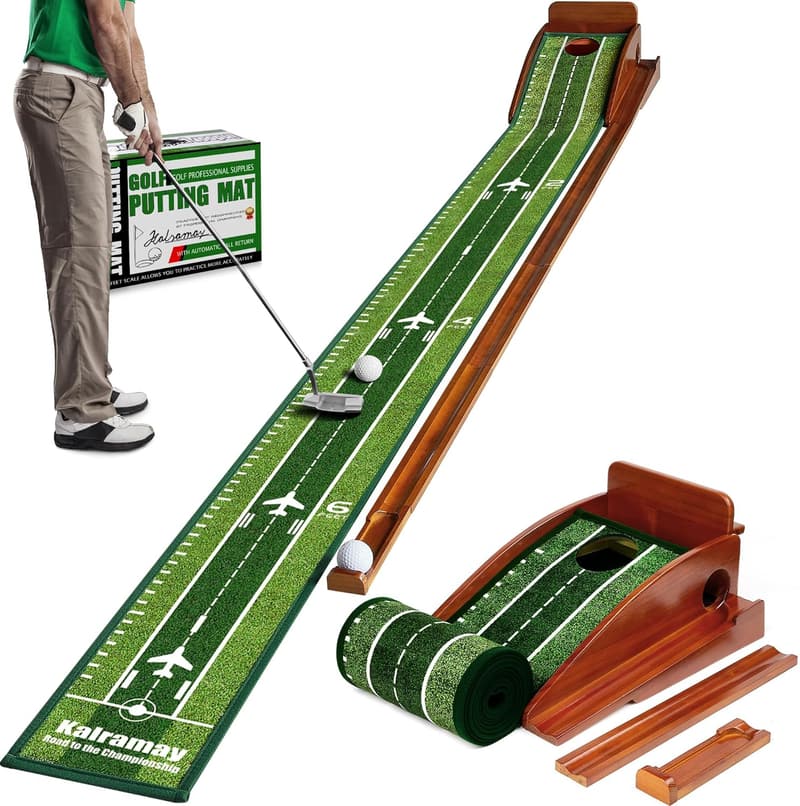 Indoor Golf Putting Mat with Automatic Ball Return – Perfect Gift