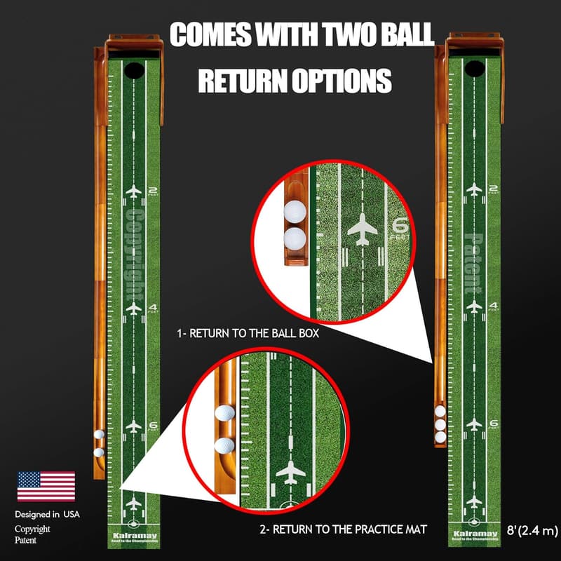 Indoor Golf Putting Mat with Automatic Ball Return – Perfect Gift