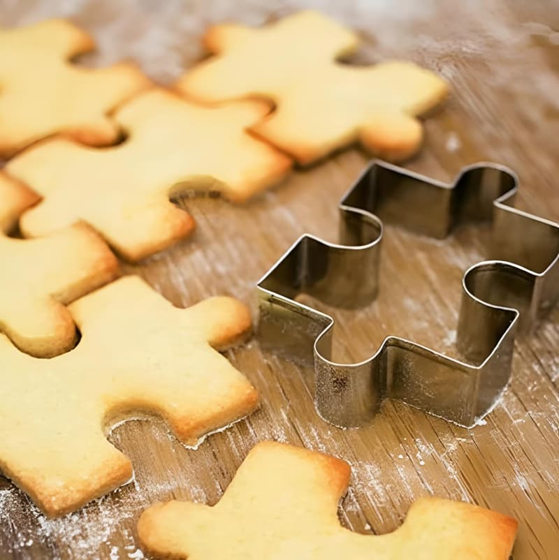 Puzzle Piece Cookie Cutter Set, Stainless Steel, 4 Pieces