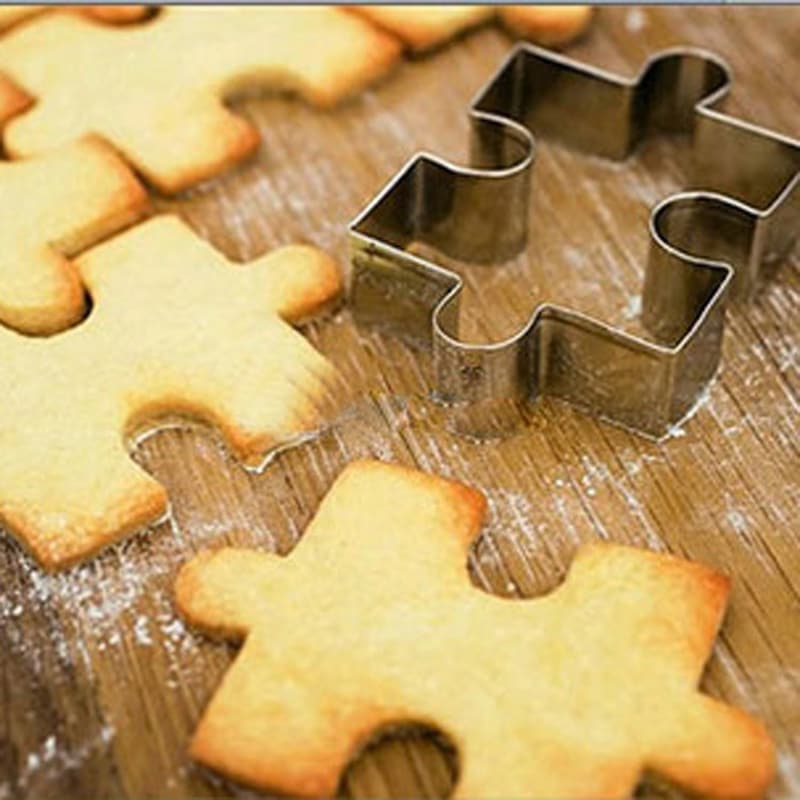 Game Puzzles Stainless Steel Cookie Cutter Set - 2 Pieces