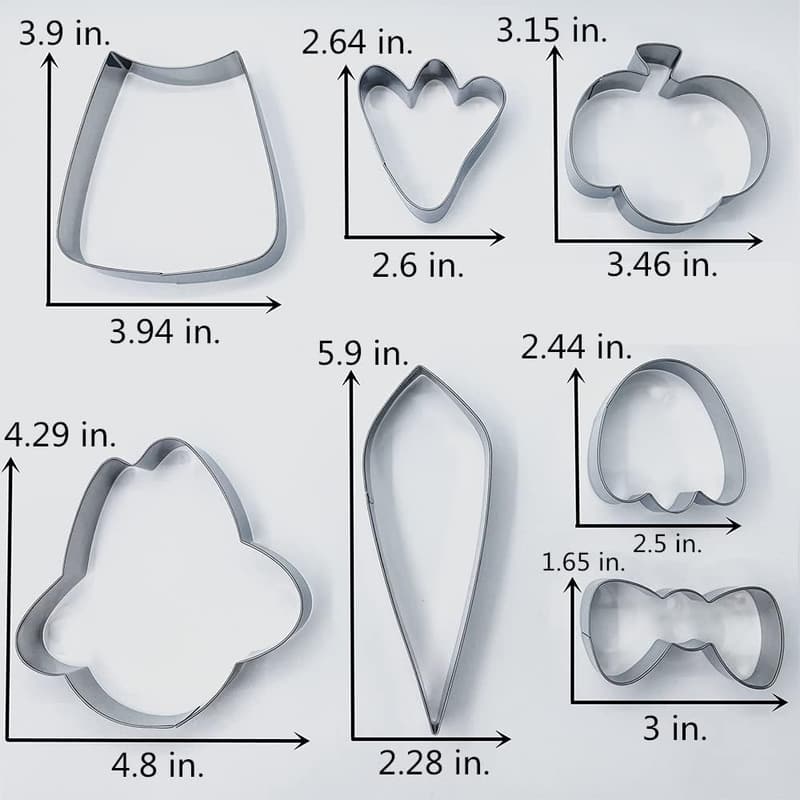 Thanksgiving Turkey Cookie Cutter Set - 7 Stainless Steel Pieces