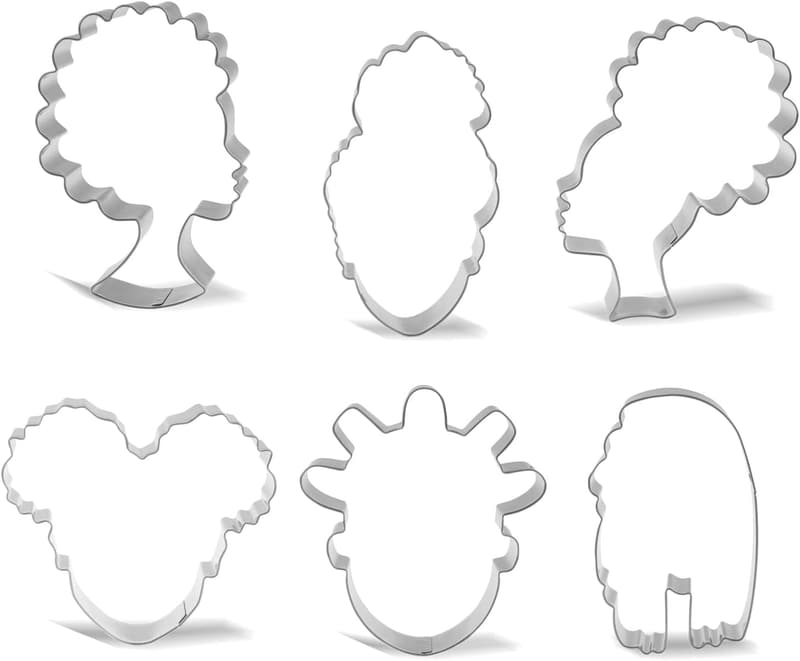 Girl Face Cookie Cutter Set - 6 Piece Stainless Steel