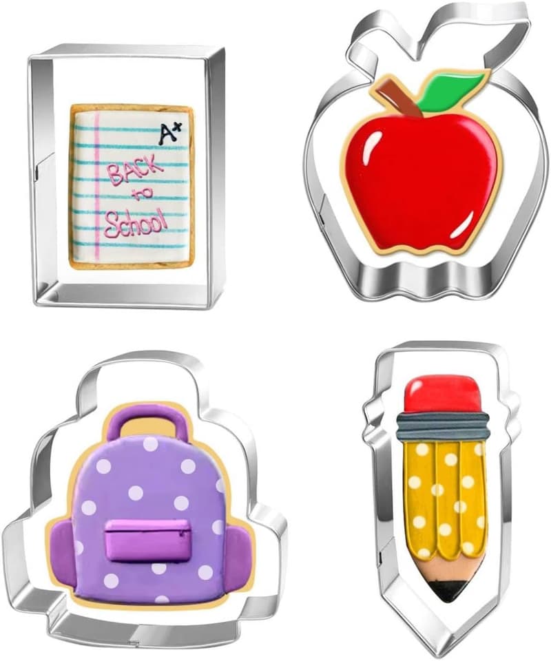 Back to School Cookie Cutter Set - 4 Piece Fondant Cutters