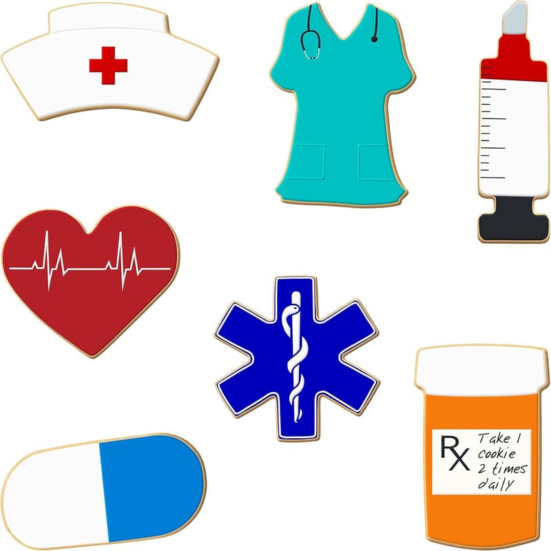 Nurse-Themed Cookie Cutter Set with Recipe Card - 7 Pieces