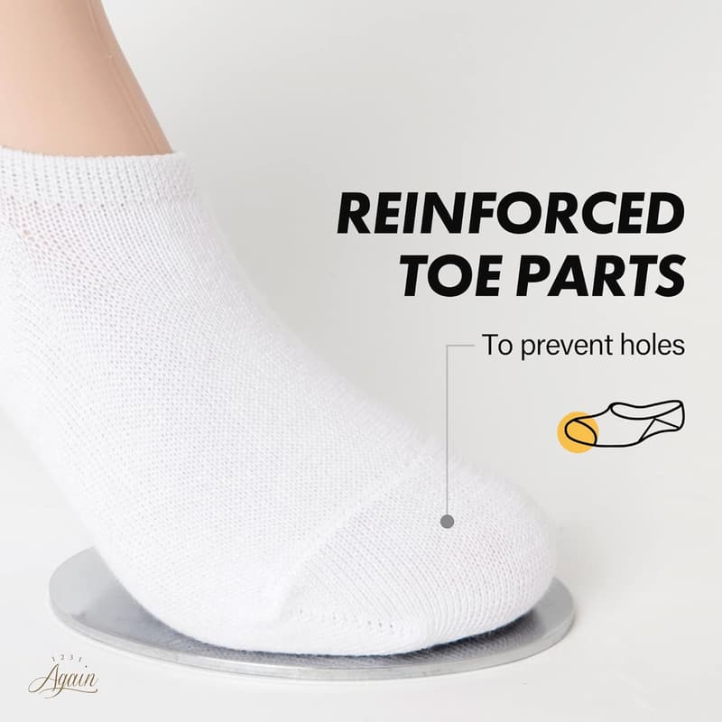 Light Casual No-Show Ankle Socks for Men and Women - 10 Pairs