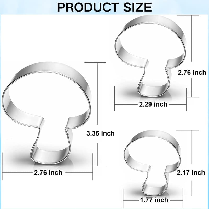 Mushroom Cookie Cutter Set - 3-Piece Baking Set