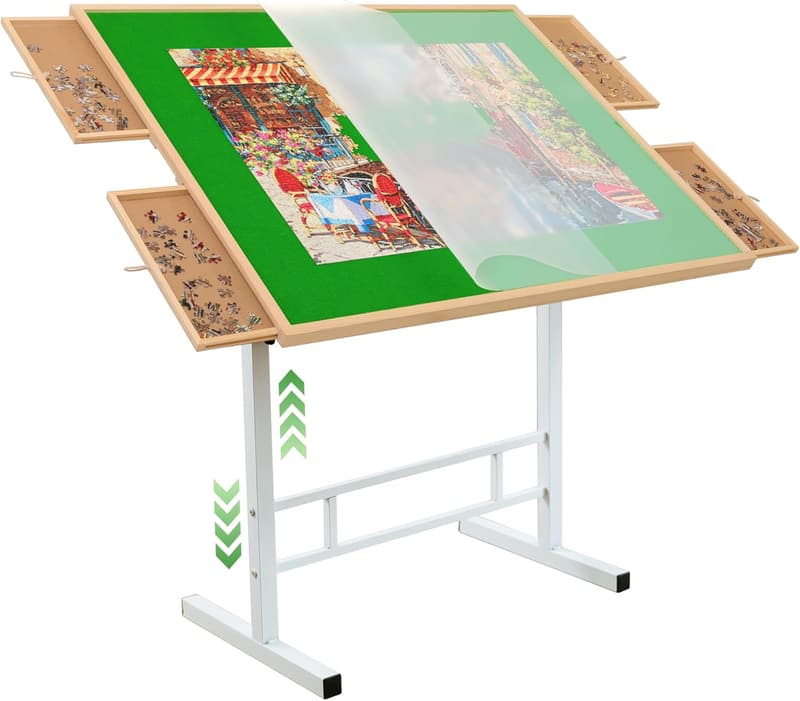 Adjustable Folding Jigsaw Puzzle Table with Drawers – Perfect Gift for Adults