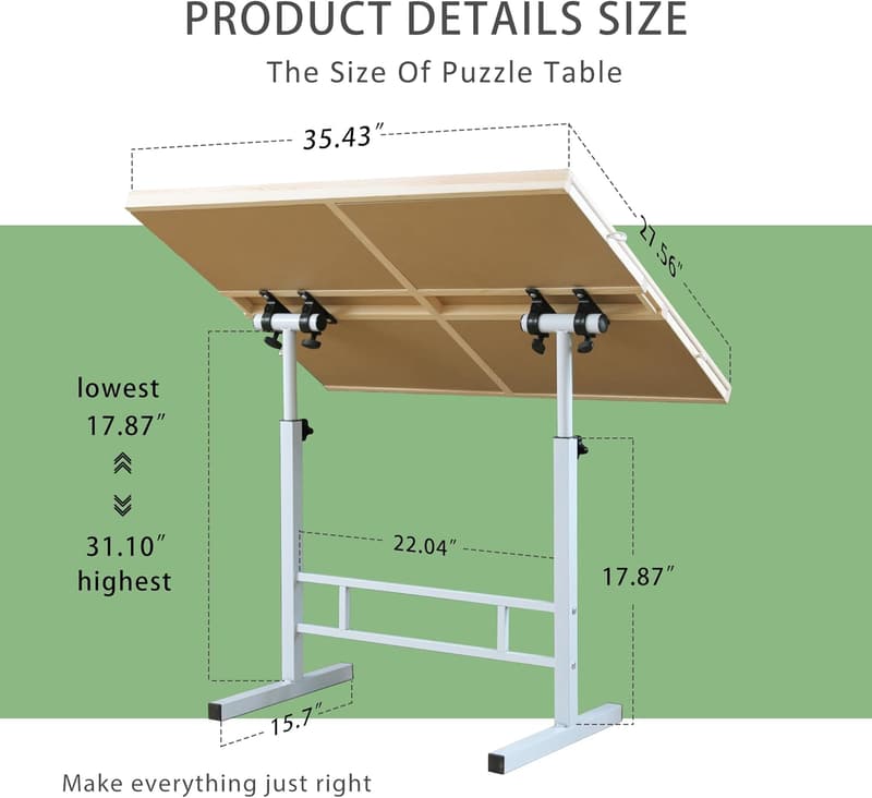 Adjustable Folding Jigsaw Puzzle Table with Drawers – Perfect Gift for Adults