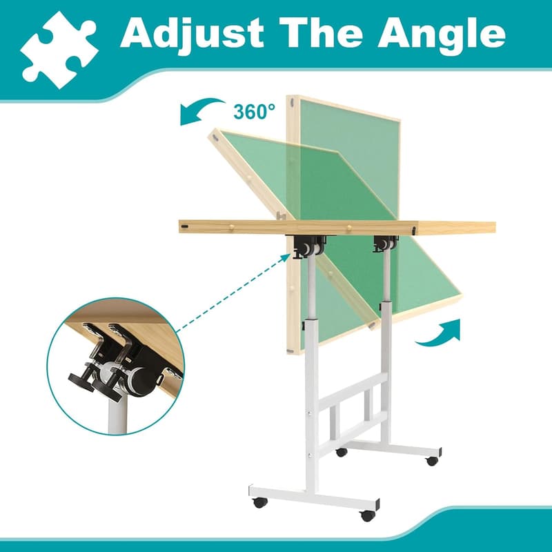 Adjustable Jigsaw Puzzle Table with Cover & 4 Drawers, 1500 Pieces