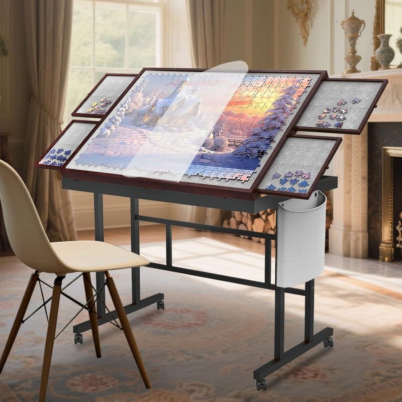 Adjustable Jigsaw Puzzle Table with Storage - 1500pcs Capacity