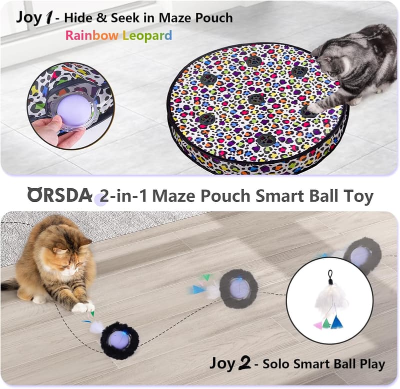 Interactive Cat Toy: Moving Ball with 7-Hole Mat