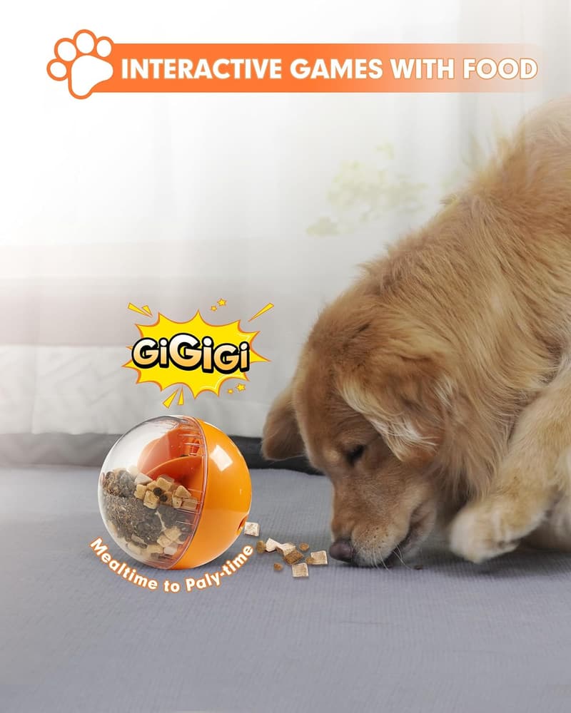 Interactive Dog Treat Toy for Boredom Relief - Orange