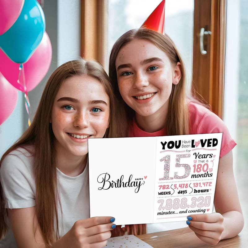 15th Birthday Card for Girls - Sweet 15 Greeting Card