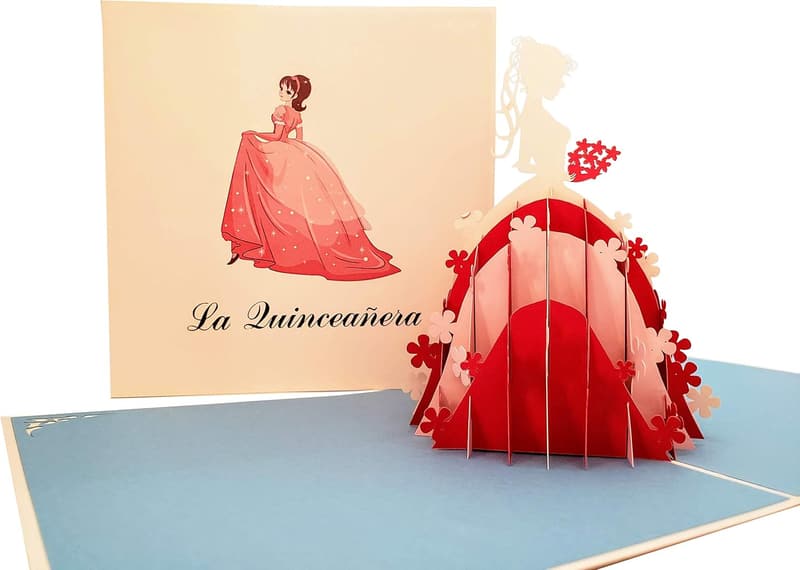 15th Birthday Quinceañera 3D Pop Up Card for Girls