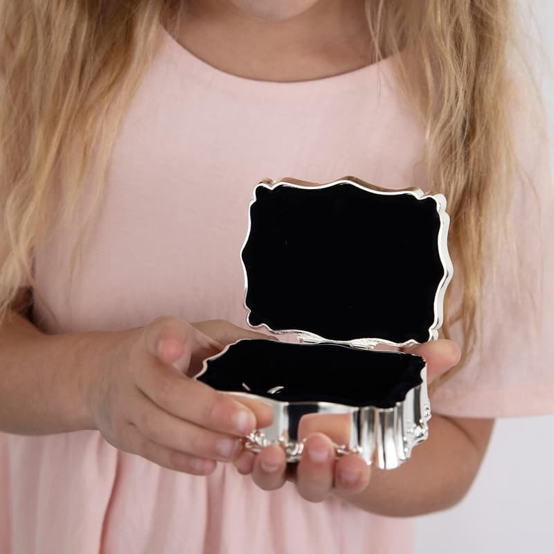 Quinceanera Gift: Personalized Silver Jewelry Keepsake Box