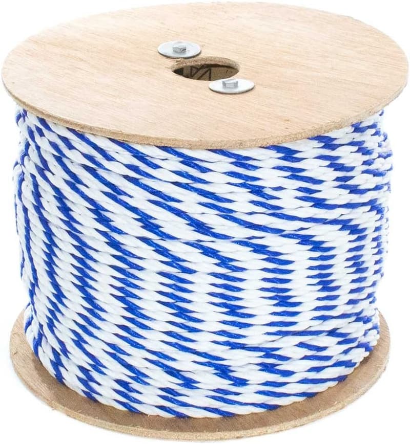 Lightweight Blue and White Twisted Polypropylene Pool Rope