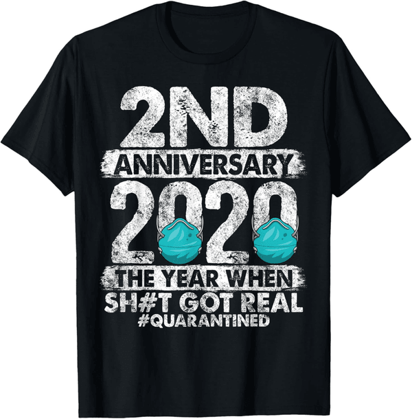 2nd Anniversary Quarantine Together 2018 Couple T-Shirt