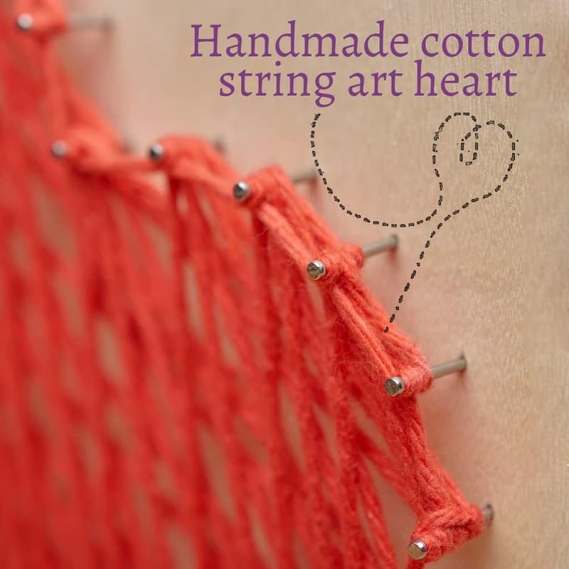 Valentine's Day Personalized Wood Photo with String Art Heart