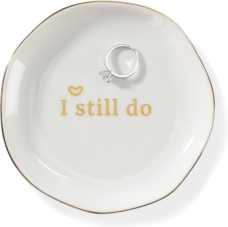 Anniversary Gift: Elegant Ceramic Ring Dish for Her